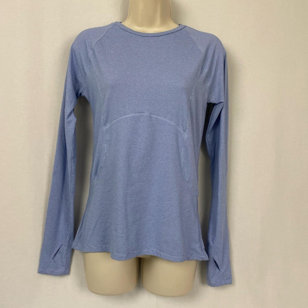 Spyder Active Shirt Womens Small Blue Long Sleeve Thumbholes Pockets Ski Run Top